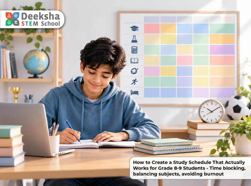 How to Create a Study Schedule That Actually Works for Grade 8-9 Students - Time blocking, balancing subjects, avoiding burnout